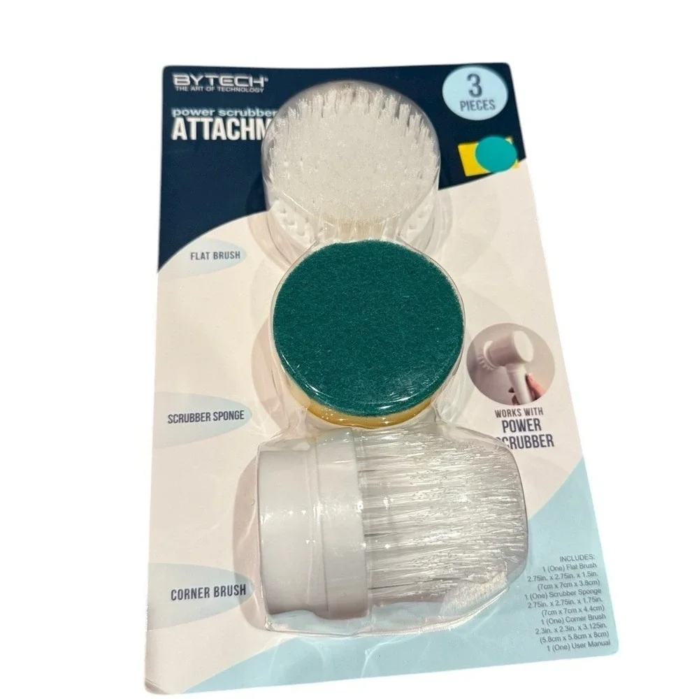 Bytech Power Scrubber 3 Piece Attachment Set BY-HH-MC-104-X3 Sealed